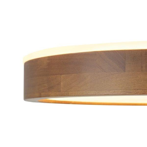 Chandelierias - Scandinavian Round Wood Dimmable LED Flush Mount - Flush Mount - Walnut - 15.7 in