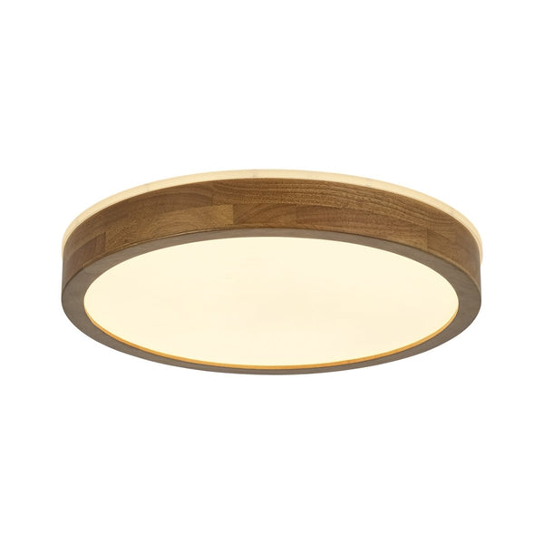 Chandelierias-Scandinavian Round Wood Dimmable LED Flush Mount-Flush Mount-Walnut-19.7 in (Back-order)