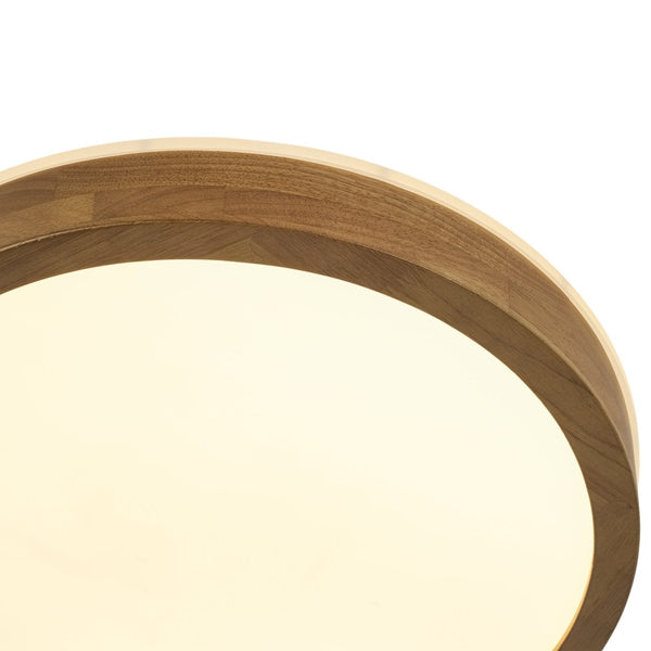 Chandelierias-Scandinavian Round Wood Dimmable LED Flush Mount-Flush Mount-Walnut-19.7 in (Back-order)