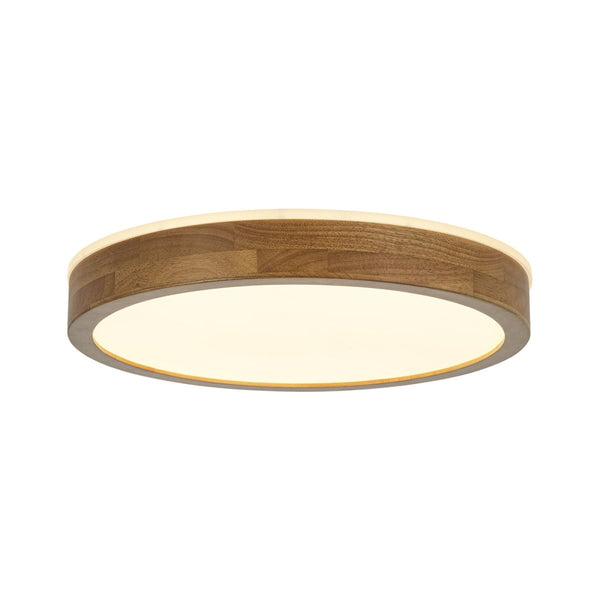 Chandelierias-Scandinavian Round Wood Dimmable LED Flush Mount-Flush Mount-Walnut-19.7 in (Back-order)