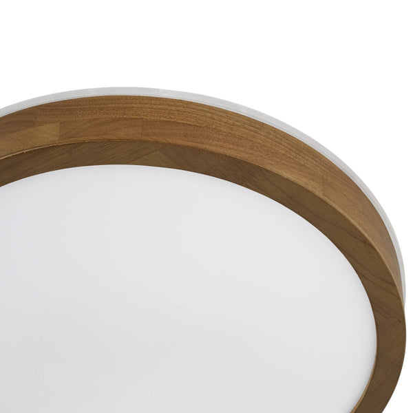 Chandelierias-Scandinavian Round Wood Dimmable LED Flush Mount-Flush Mount-Walnut-19.7 in (Back-order)