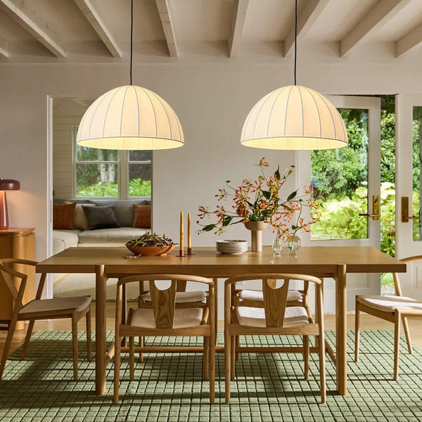 Chandelierias - Scandinavian Single - Light Silk Domed Pendant - Pendants - 19.7 in - 