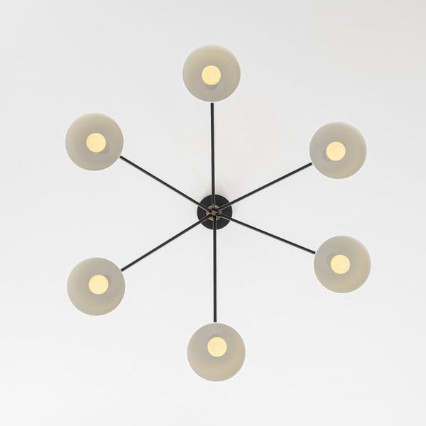 Chandelierias - Sculptural 6 - Light Metal Modern Linear Chandelier - Chandelier - Black - 