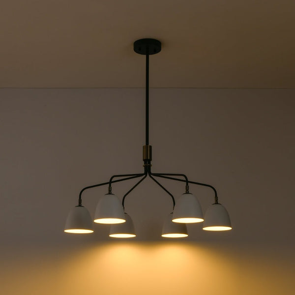 Chandelierias - Sculptural 6 - Light Metal Modern Linear Chandelier - Chandelier - Black - 