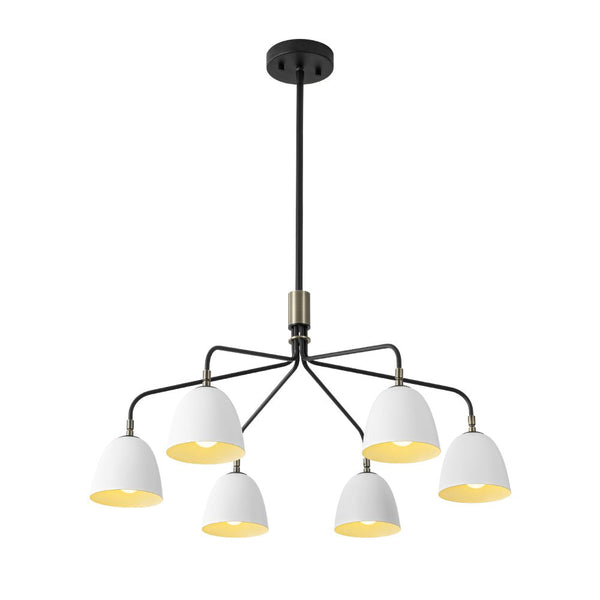 Chandelierias - Sculptural 6 - Light Metal Modern Linear Chandelier - Chandelier - Black - 