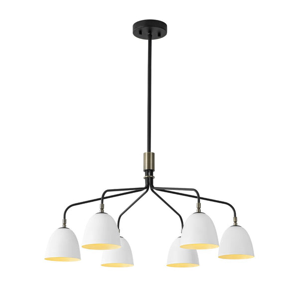 Chandelierias - Sculptural 6 - Light Metal Modern Linear Chandelier - Chandelier - Black - 