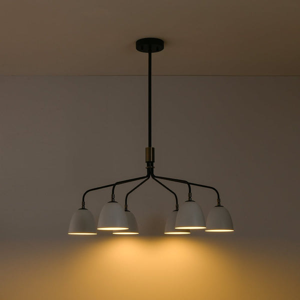 Chandelierias - Sculptural 6 - Light Metal Modern Linear Chandelier - Chandelier - Black - 