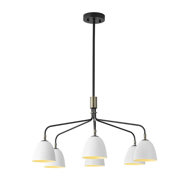 Chandelierias - Sculptural 6 - Light Metal Modern Linear Chandelier - Chandelier - Black - 