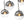 Chandelierias-Sculptural 7-Light Multi-globe Ombre Mirror Glass Linear Chandelier-Chandeliers-Black-