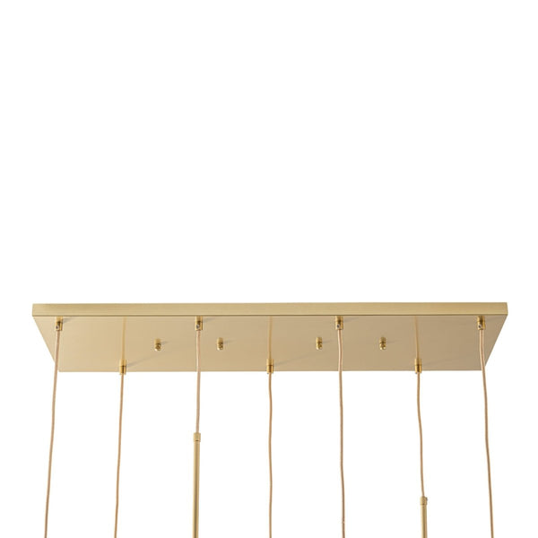 Chandelierias-Sculptural 7-Light Multi-globe Ombre Mirror Glass Linear Chandelier-Chandeliers-Gold-