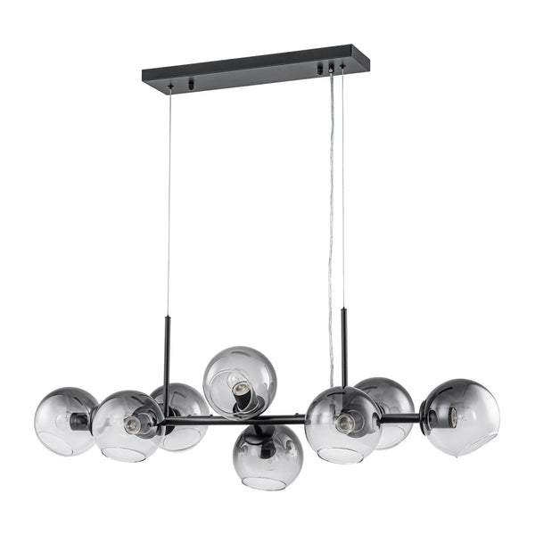 Chandelierias-Sculptural 8-Light Staggered Gradient Glass Island Chandelier-Chandeliers-Black-