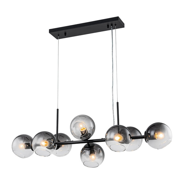 Chandelierias-Sculptural 8-Light Staggered Gradient Glass Island Chandelier-Chandeliers-Black-
