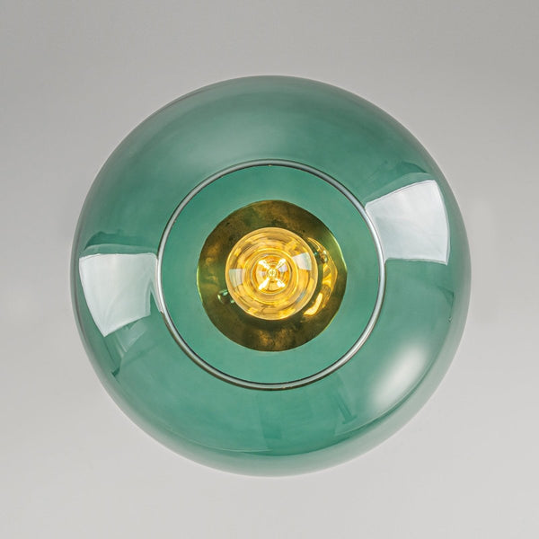 Chandelierias-Sculptural Gradient Tinted Glass Globe Single Pendant-Pendants-Emerald Green-