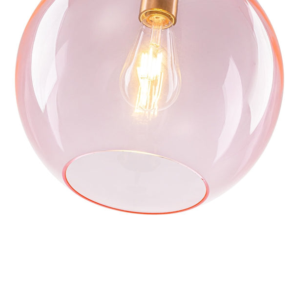 Chandelierias-Sculptural Solid Colored Glass Globe Single Pendant-Pendants-Soft Pink-