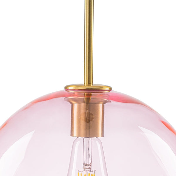 Chandelierias-Sculptural Solid Colored Glass Globe Single Pendant-Pendants-Soft Pink-