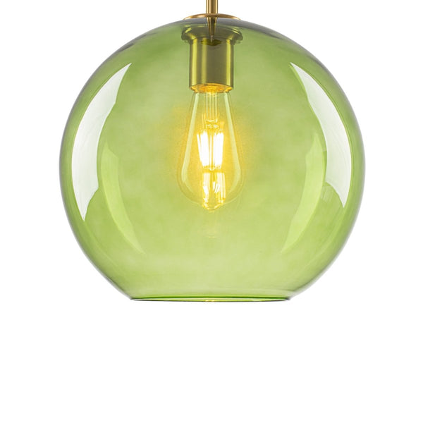 Chandelierias-Sculptural Solid Colored Glass Globe Single Pendant-Pendants-Warm Amber-