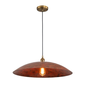 Chandelierias - Single Light Brick Flat Oversized Dome Pendant - Pendant - Brick Red - 