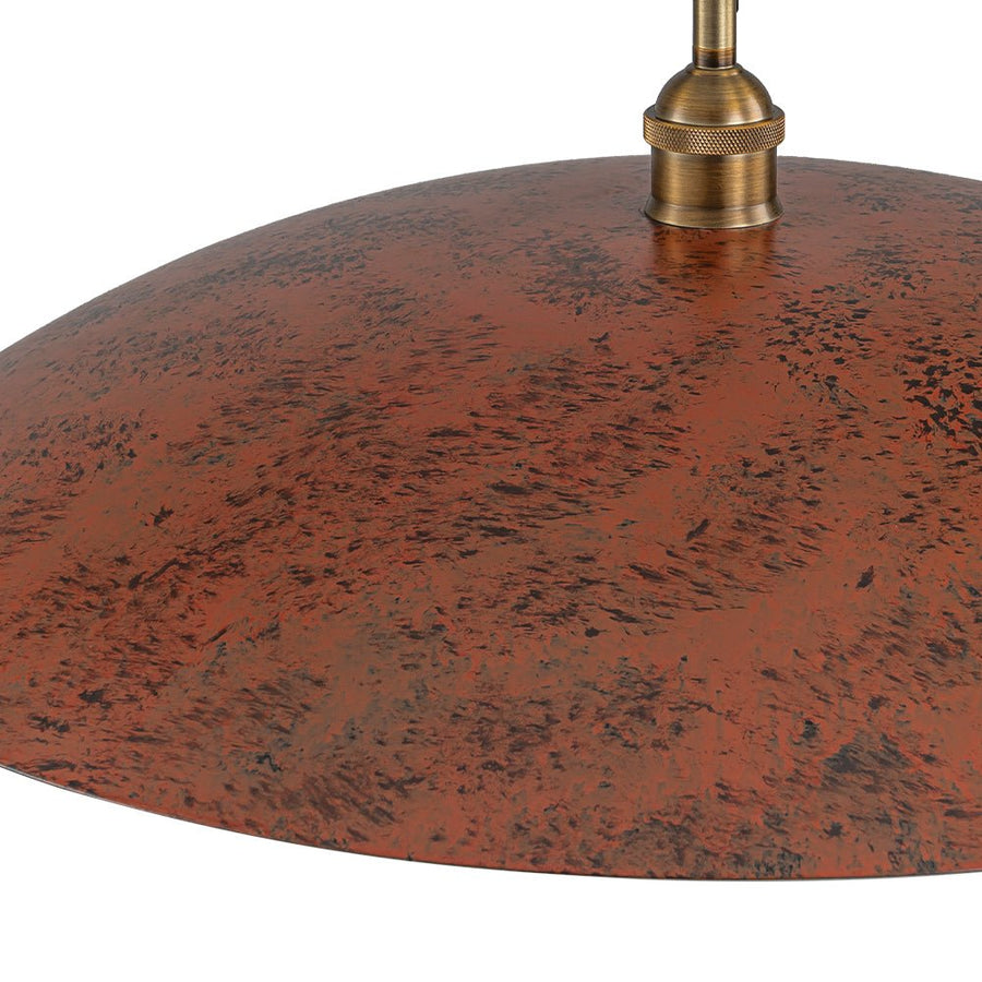 Chandelierias - Single Light Brick Flat Oversized Dome Pendant - Pendant - Brick Red - 