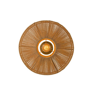 Chandelierias - Single - Light Gyro - Shape Woven Hemp Rope Semi - Flush Mount - Semi Flush - Brass - 