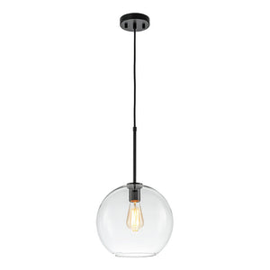 Chandelierias - Single - Light Sculptural Glass Globe Pendant - Pendant - Black - 