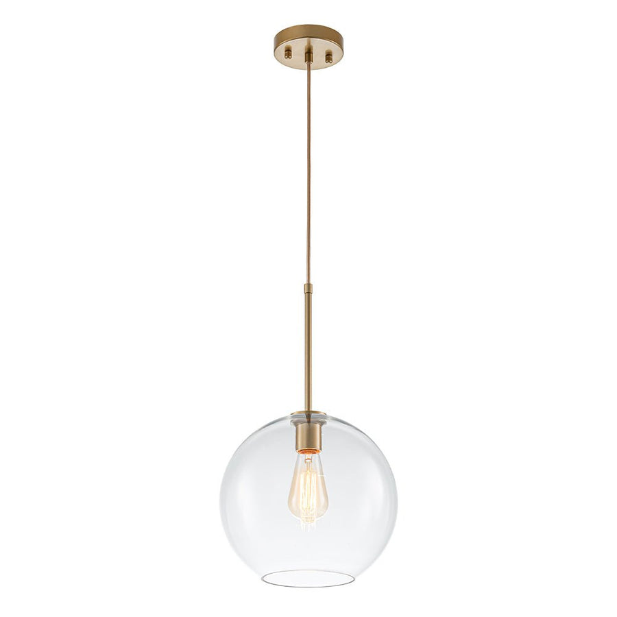 Chandelierias - Single - Light Sculptural Glass Globe Pendant - Pendant - Brass - 