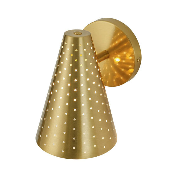 Chandelierias - Sleek Modern 1 - Light Cone - Shaped Perforated Metal Wall Sconce - Wall Light - Nickel - 