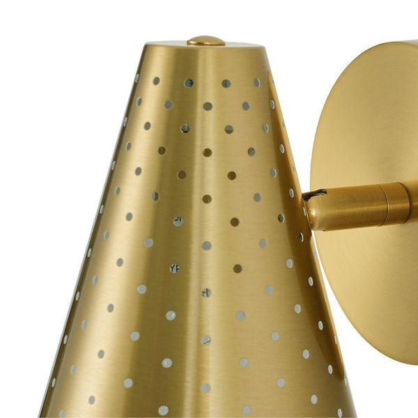 Chandelierias - Sleek Modern 1 - Light Cone - Shaped Perforated Metal Wall Sconce - Wall Light - Nickel - 