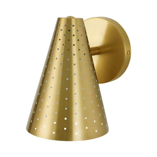 Chandelierias - Sleek Modern 1 - Light Cone - Shaped Perforated Metal Wall Sconce - Wall Light - Nickel - 