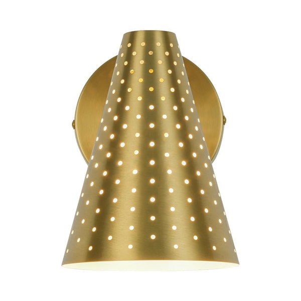 Chandelierias - Sleek Modern 1 - Light Cone - Shaped Perforated Metal Wall Sconce - Wall Light - Nickel - 