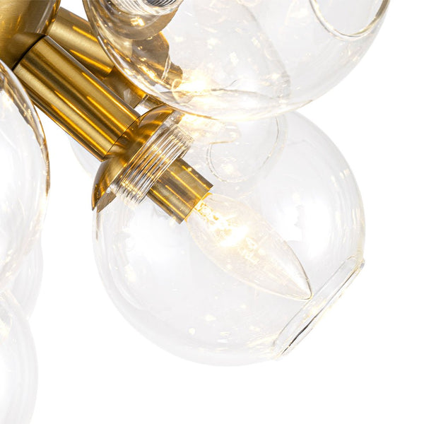 Chandelierias - Sleek Modern 17 - Light Hand - blown Glass Firework Sphere Chandelier - Chandeliers - Brushed Brass - 
