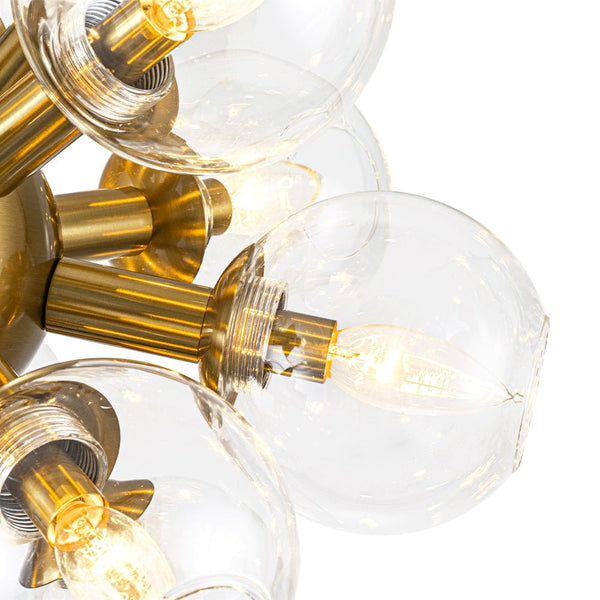Chandelierias - Sleek Modern 17 - Light Hand - blown Glass Firework Sphere Chandelier - Chandeliers - Brushed Brass - 