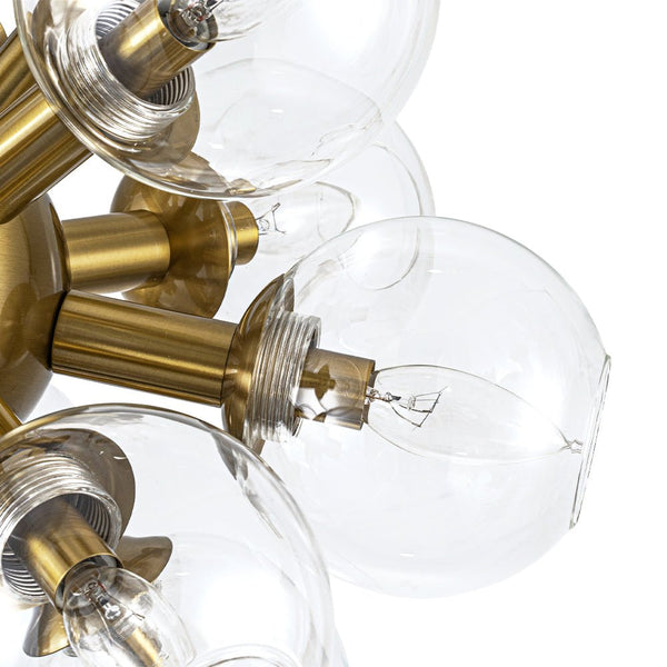 Chandelierias - Sleek Modern 17 - Light Hand - blown Glass Firework Sphere Chandelier - Chandeliers - Brushed Brass - 