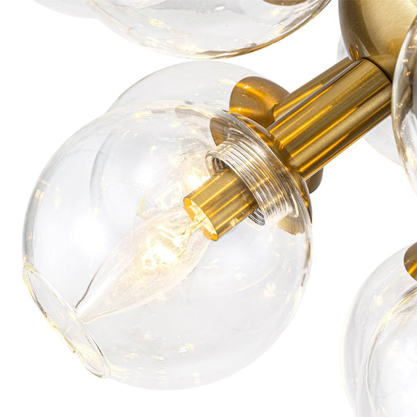 Chandelierias - Sleek Modern 17 - Light Hand - blown Glass Firework Sphere Chandelier - Chandeliers - Brushed Brass - 