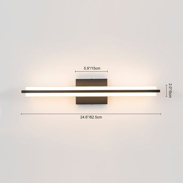 Chandelierias - Sleek Modern Cuboid Bar Linear Dimmable LED Vanity Light - Wall Light - Black - 