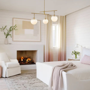 Chandelierias - Sleek Modern Linear 3 - Light Milk Glass Drape Chandelier - Chandeliers - Brass - 