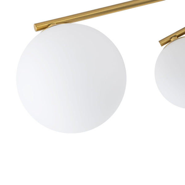 Chandelierias-Sputnik Brass 8-Light Frosted Glass Sphere Semi-flush Mount-Semi Flush-Brass-