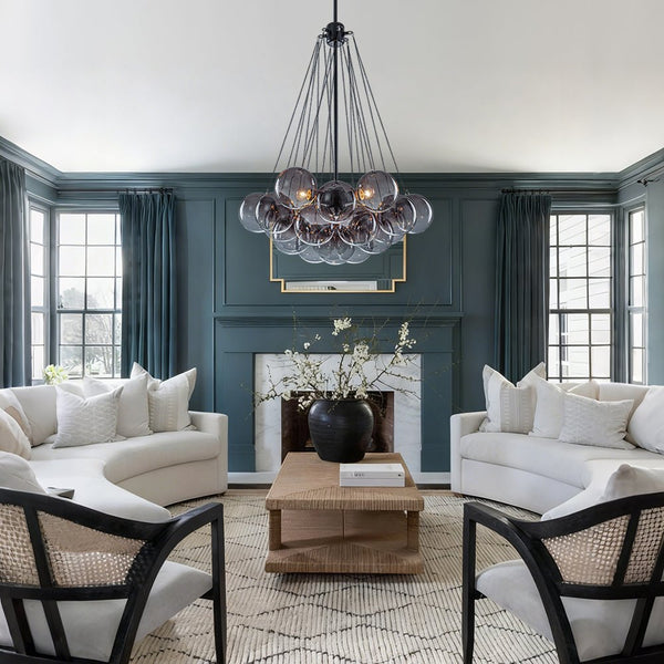 Chandelierias - Statement Cluster 3 - Light Gradient Colored Glass Chandelier - Chandelier - Forest - green - 