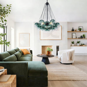 Chandelierias - Statement Cluster 3 - Light Gradient Colored Glass Chandelier - Chandelier - Forest - green - 