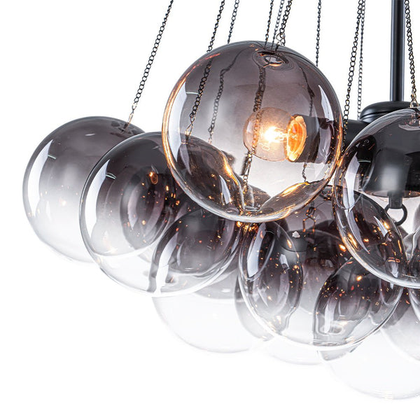Chandelierias - Statement Cluster 3 - Light Gradient Colored Glass Chandelier - Chandelier - Sky - blue - 