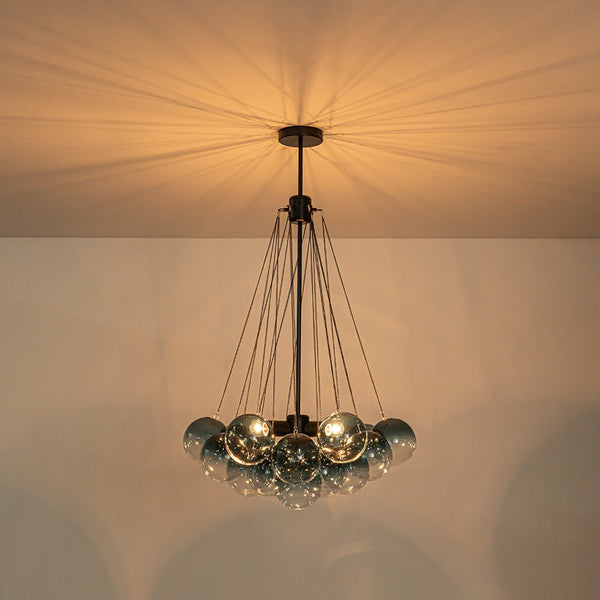 Chandelierias - Statement Cluster 3 - Light Gradient Colored Glass Chandelier - Chandelier - Sky - blue - 