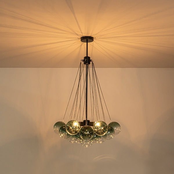 Chandelierias - Statement Cluster 3 - Light Gradient Colored Glass Chandelier - Chandelier - Sky - blue - 