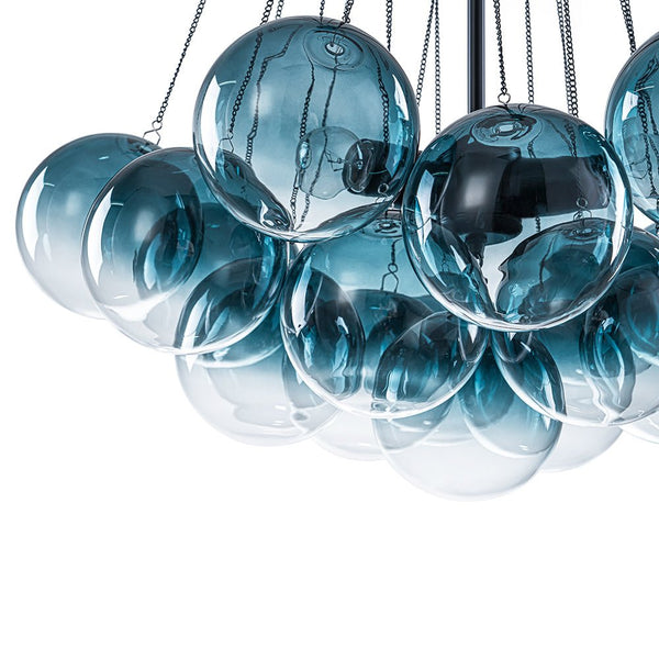 Chandelierias - Statement Cluster 3 - Light Gradient Colored Glass Chandelier - Chandelier - Sky - blue - 