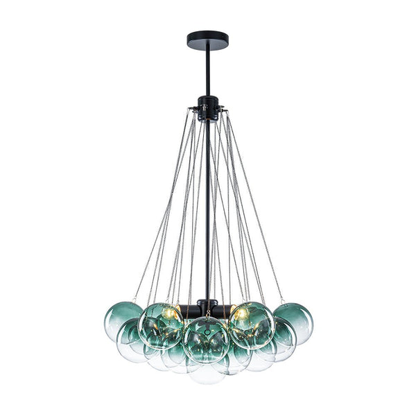 Chandelierias - Statement Cluster 3 - Light Gradient Colored Glass Chandelier - Chandelier - Sky - blue - 