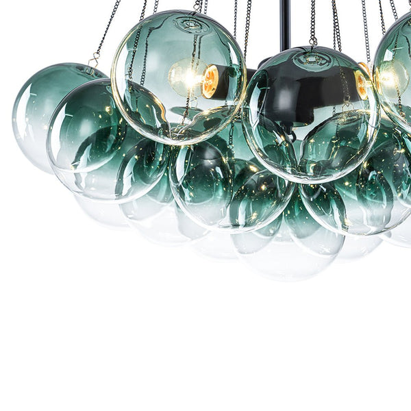 Chandelierias - Statement Cluster 3 - Light Gradient Colored Glass Chandelier - Chandelier - Sky - blue - 