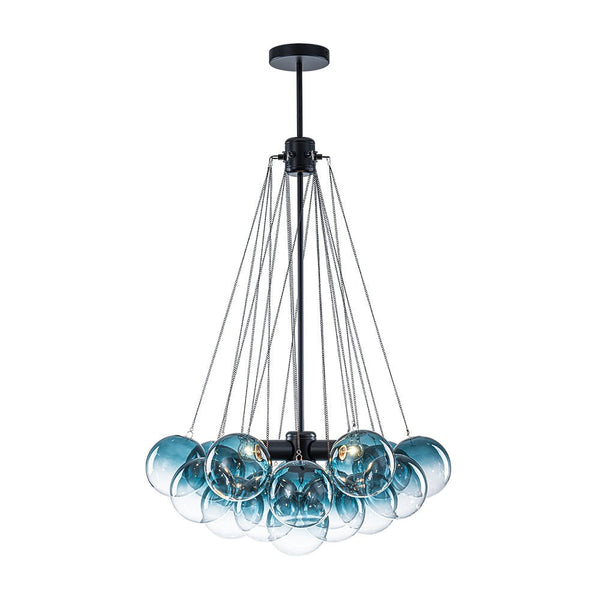 Chandelierias - Statement Cluster 3 - Light Gradient Colored Glass Chandelier - Chandelier - Sky - blue - 