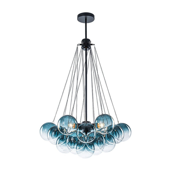 Chandelierias - Statement Cluster 3 - Light Gradient Colored Glass Chandelier - Chandelier - Sky - blue - 