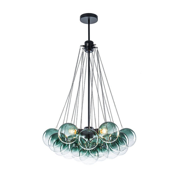 Chandelierias - Statement Cluster 3 - Light Gradient Colored Glass Chandelier - Chandelier - Sky - blue - 