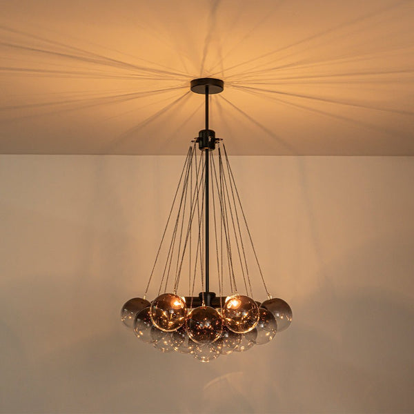 Chandelierias - Statement Cluster 3 - Light Gradient Colored Glass Chandelier - Chandelier - Sky - blue - 