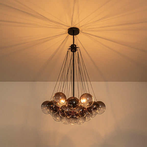Chandelierias - Statement Cluster 3 - Light Gradient Colored Glass Chandelier - Chandelier - Sky - blue - 