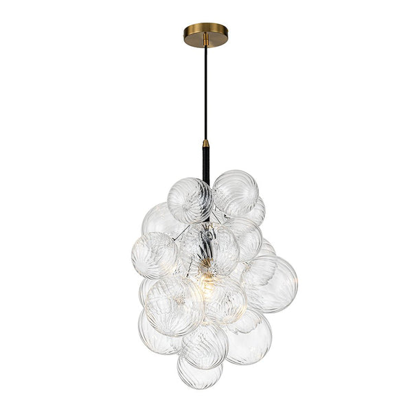 Chandelierias-Stylish 1-Light Ribbed Glass Cluster Bubble Chandelier-Chandeliers-1 Bulb-